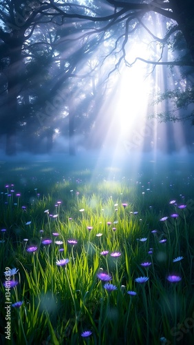 Ethereal Forest Glade at Dawn