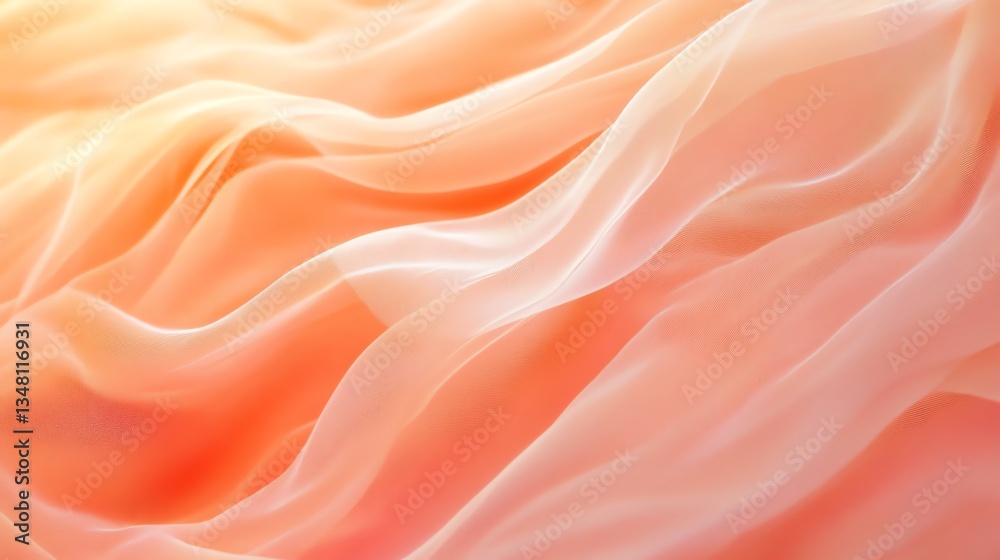 Elegant Peach Fabric Flowing Creates Abstract Soft and Dreamy Background Elegant Peach Fabric Flowing Creates Abstract Soft and Dreamy Background