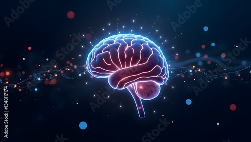 Wallpaper Mural Artificial Intelligence Brain with Data Nodes Torontodigital.ca