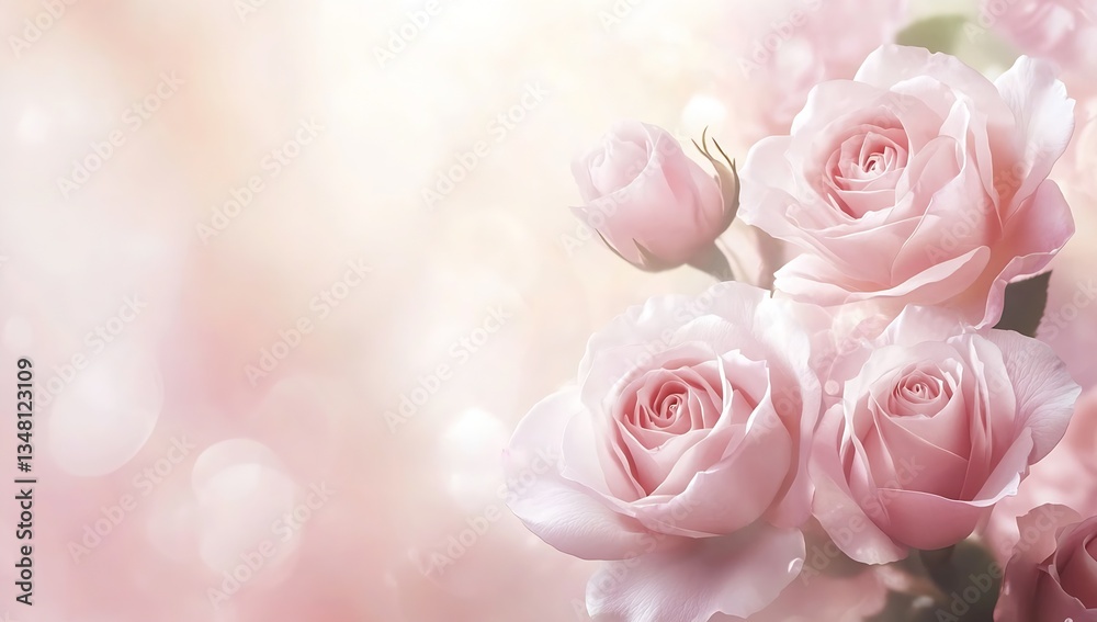 Beautiful bouquet of pink roses with soft background creating an elegant feel : Generative AI Beautiful bouquet of pink roses with soft background creating an elegant feel : Generative AI