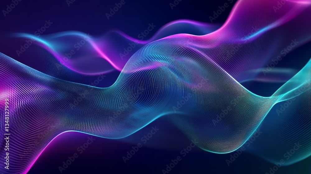 Fototapeta premium Abstract Wavy Pattern Background with Neon Colors for Modern Design Projects