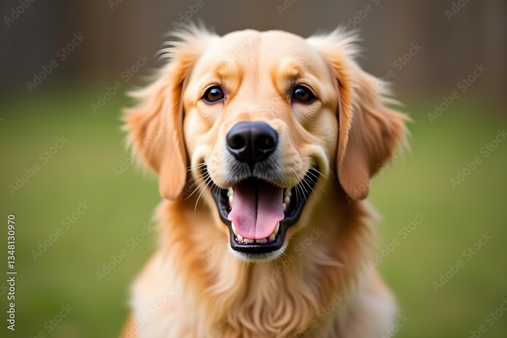 Portrait of a Loyal Golden Retriever with a Joyful Expression Portrait of a Loyal Golden Retriever with a Joyful Expression