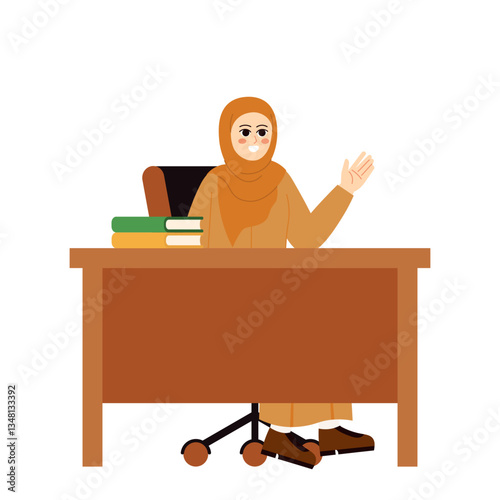 Muslim Teacher 2 Explaining with Sitting