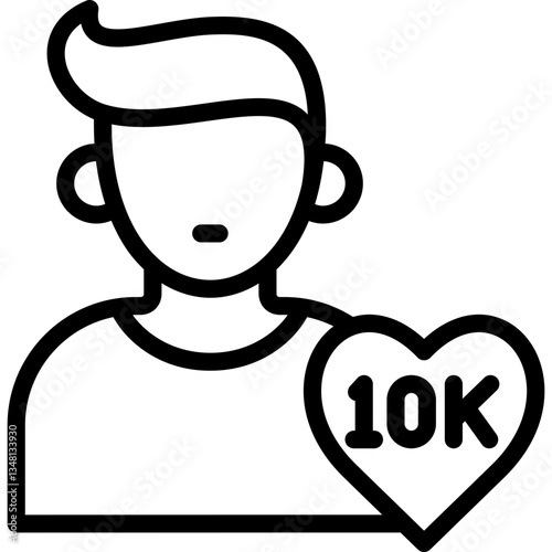 popularity icon illustration design with outline