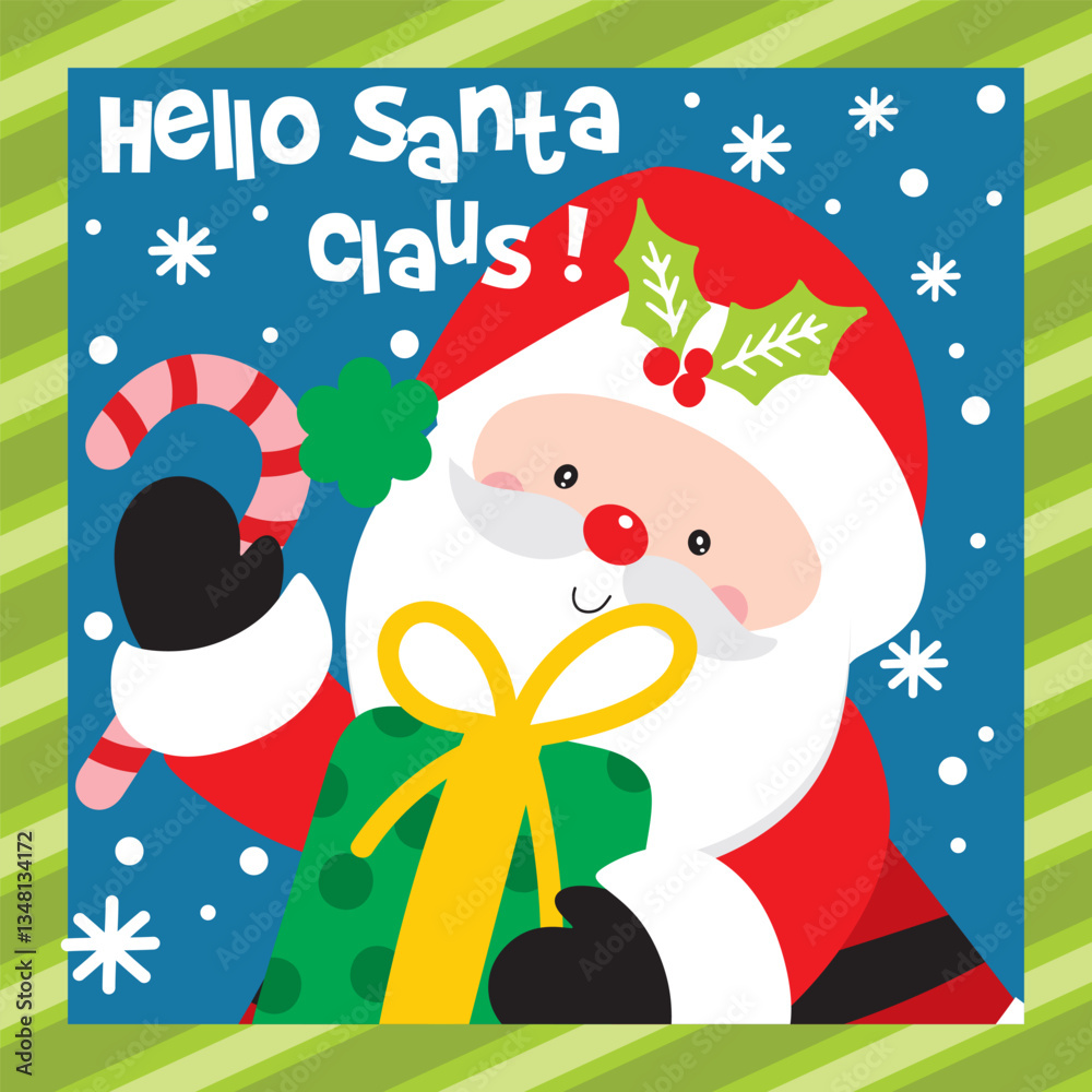Santa Claus and Character Christmas For Christmas Card or Bag design Santa Claus and Character Christmas For Christmas Card or Bag design
