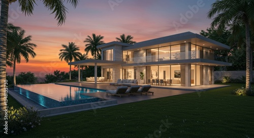 Luxury Modern Villa with Stunning Sunset Views and Pool