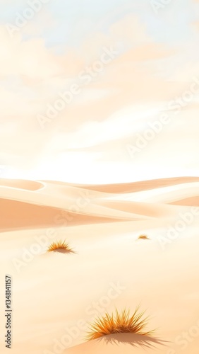 Serene Desert Dunes at Sunrise