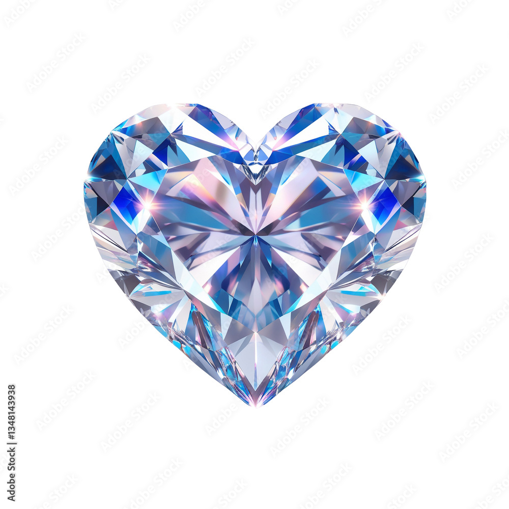 Fototapeta premium Fractal Diamond Heart Images: Complex Love Symbols with Geometric Patterns