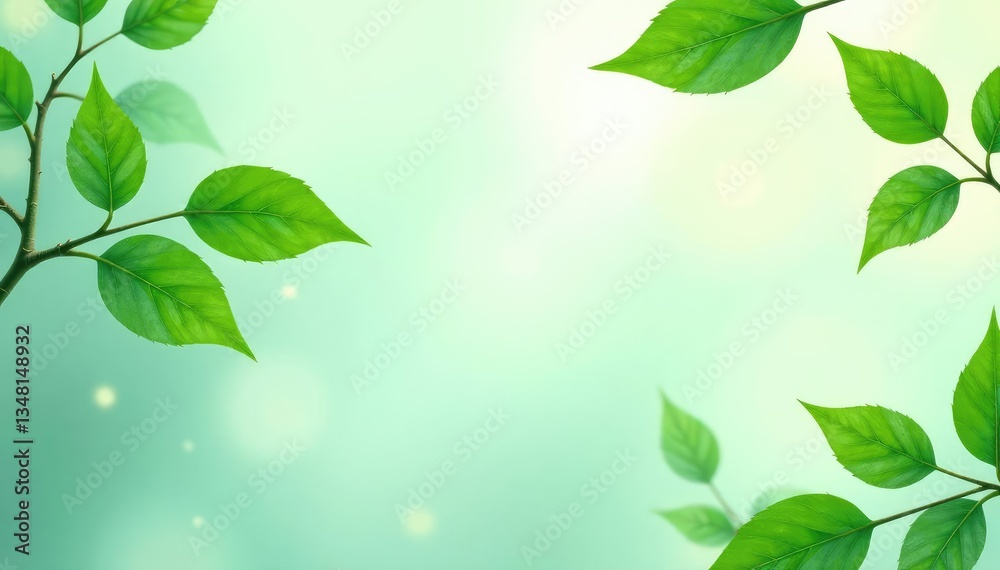 Subtle repeating foliage motif, delicate green and white hues , pastel, green Subtle repeating foliage motif, delicate green and white hues , pastel, green