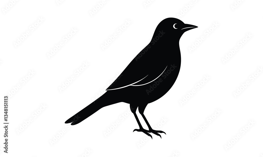 Fototapeta premium Bird Silhouette Standing Profile Graphic
