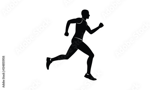 Running Man Silhouette Side View