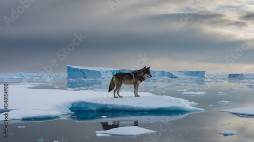 Baffin Island Wolf Traversing the Icy Wilderness