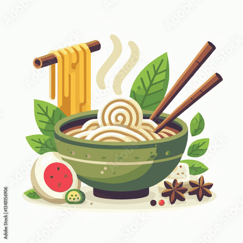 asian, food, meal, pho, bowl, vietnamese, meat, vegetable, soup, beef, cuisine, healthy, spicy, traditional, lunch, dinner, broth, noodle, noodles, delicious, vietnam, lime, chili, dish, coriander, ph