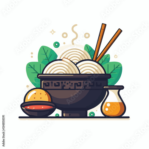 asian, food, meal, pho, bowl, vietnamese, meat, vegetable, soup, beef, cuisine, healthy, spicy, traditional, lunch, dinner, broth, noodle, noodles, delicious, vietnam, lime, chili, dish, coriander, ph