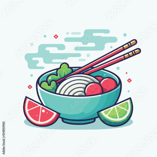 asian, food, meal, pho, bowl, vietnamese, meat, vegetable, soup, beef, cuisine, healthy, spicy, traditional, lunch, dinner, broth, noodle, noodles, delicious, vietnam, lime, chili, dish, coriander, ph