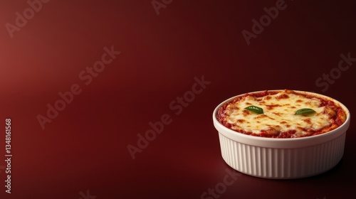 Small dish of homemade food ready to be enjoyed with a focus on flavor and copy space for textual information