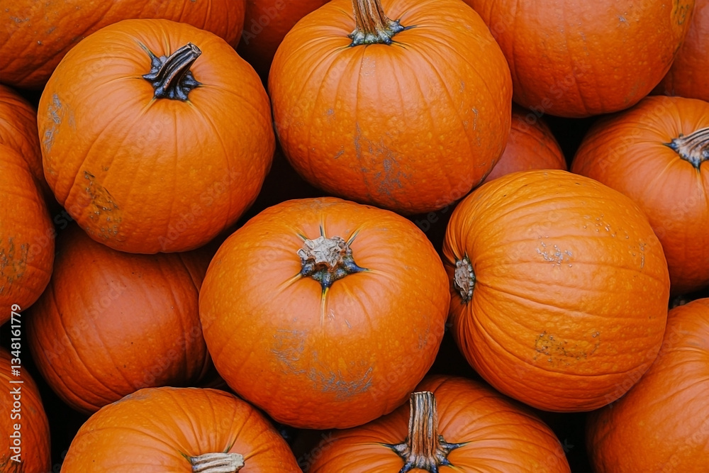 Abundance of Plump Orange Pumpkins Gathered for Autumn Harvest Display Abundance of Plump Orange Pumpkins Gathered for Autumn Harvest Display