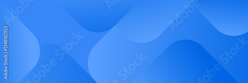 Abstract Blue fluid gradient Geometric banner design background.