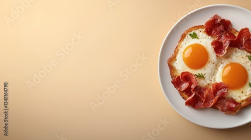 A plate of mouthwatering food featuring eggs and bacon perfect for delicious brunch ideas and weekend breakfasts