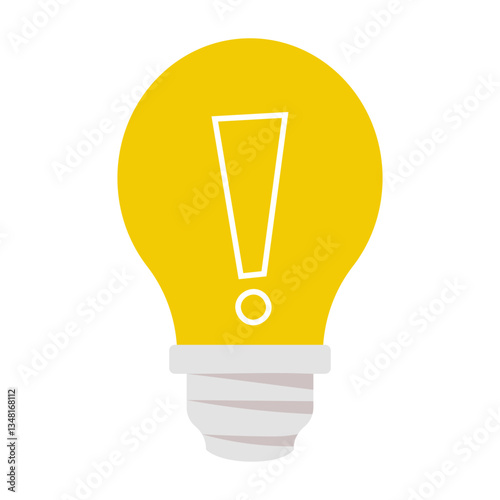 Light bulb with exclamation mark