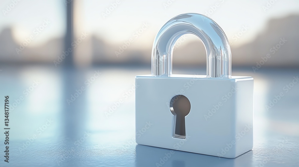 Fototapeta premium Highquality 3D render of a white padlock icon