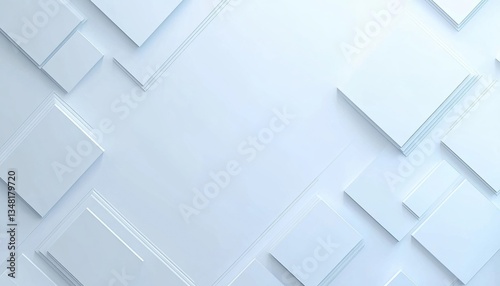 Abstract White Light Wall Geometric Shapes 3D Render Mockup Product Display Podium Scene Concept 