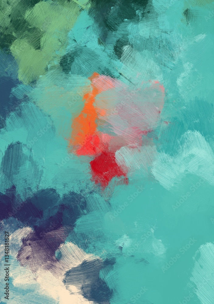 Naklejka premium Abstract art oil painting background wallpaper