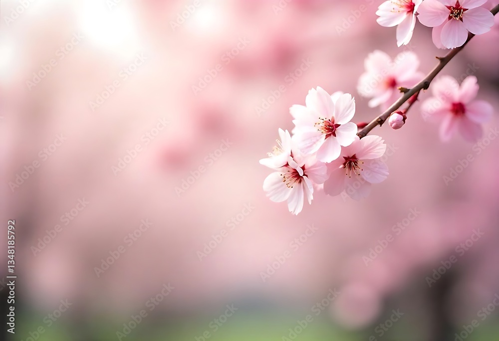 Generative AI Blossoming Beauty A Close-Up View of Cherry Blossoms in Spring Generative AI Blossoming Beauty A Close-Up View of Cherry Blossoms in Spring