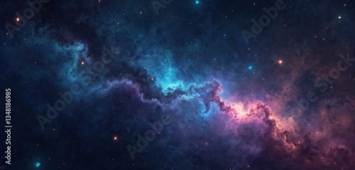Wallpaper Mural Banner illustration with starry outer space background texture. Colorful starry night sky outer space background. Cosmic nebula, galaxy, universe filled stars. 3D illustration. Torontodigital.ca