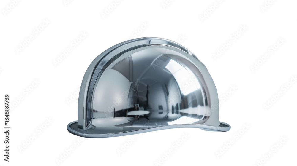 Fototapeta premium Shiny cloche reflecting modern interior on transparent background