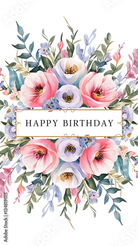 Beautiful Happy Birthday Images with flower border