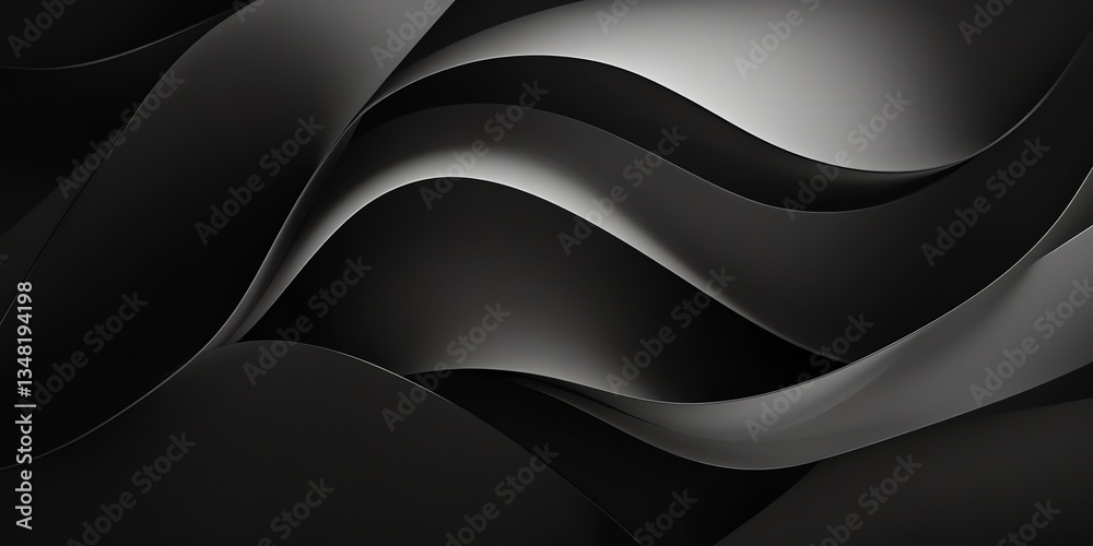 Obraz premium Abstract Black and Silver Wavy Lines Background for Modern Designs