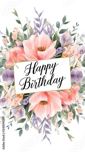 Beautiful Happy Birthday Images with flower border