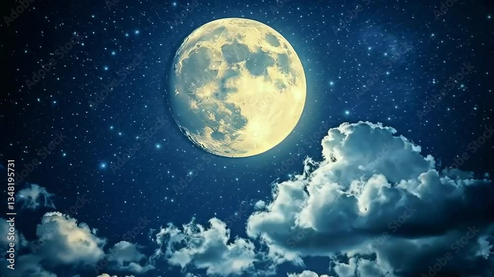 Full moon, night sky, clouds, stars, cosmic, serenity, background, celestial, poster, dreamy Full moon, night sky, clouds, stars, cosmic, serenity, background, celestial, poster, dreamy