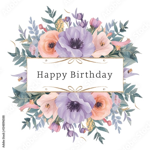 Beautiful Happy Birthday Images with flower border