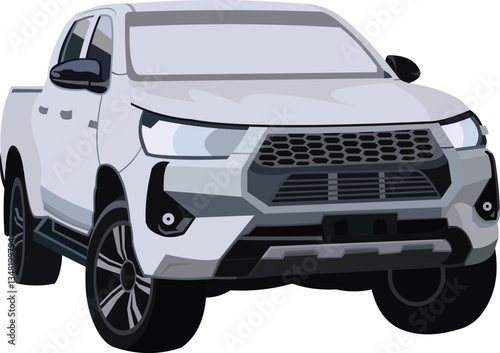Double cabin car vector