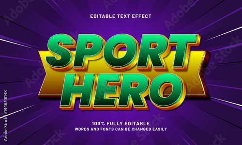 sport hero editable text effect with a sport and team text style