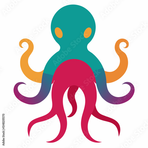 creative octopus silhouette vector illustration isolated on white background