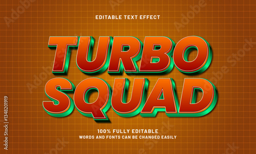 turbo squad editable text effect with a sport and team text style