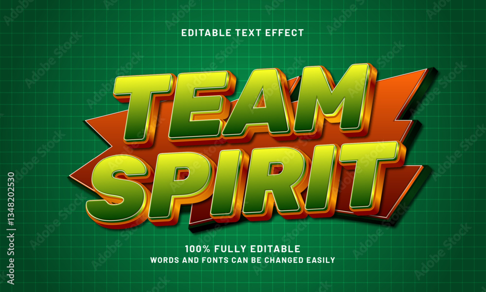 Obraz premium team spirit editable text effect with a sport and team text style