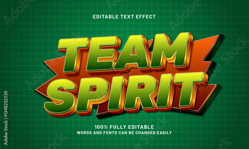 team spirit editable text effect with a sport and team text style