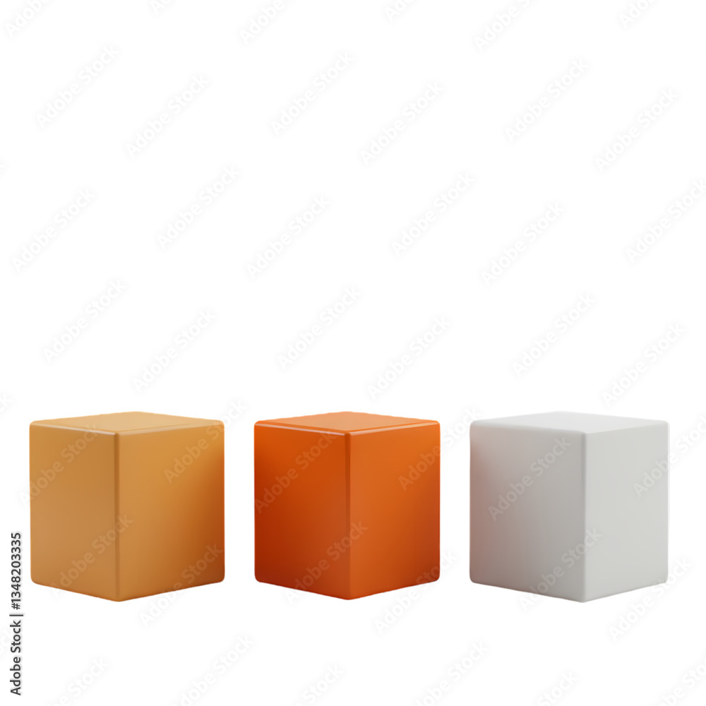 Obraz premium Orange & White Cubes on Transparent background