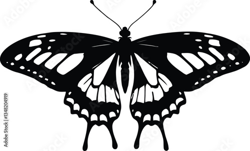 Butterfly silhouette eps transparent black and white print
