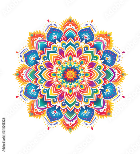 Colorful Mandala Art | Intricate Geometric Pattern | Decorative Boho Design