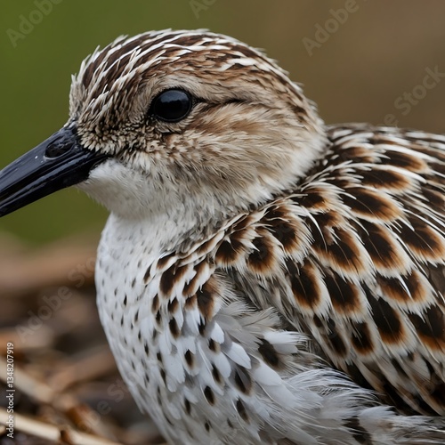 Close-Up of Spoon-Billed Sandpiper's Spoon-Shaped Bill photo