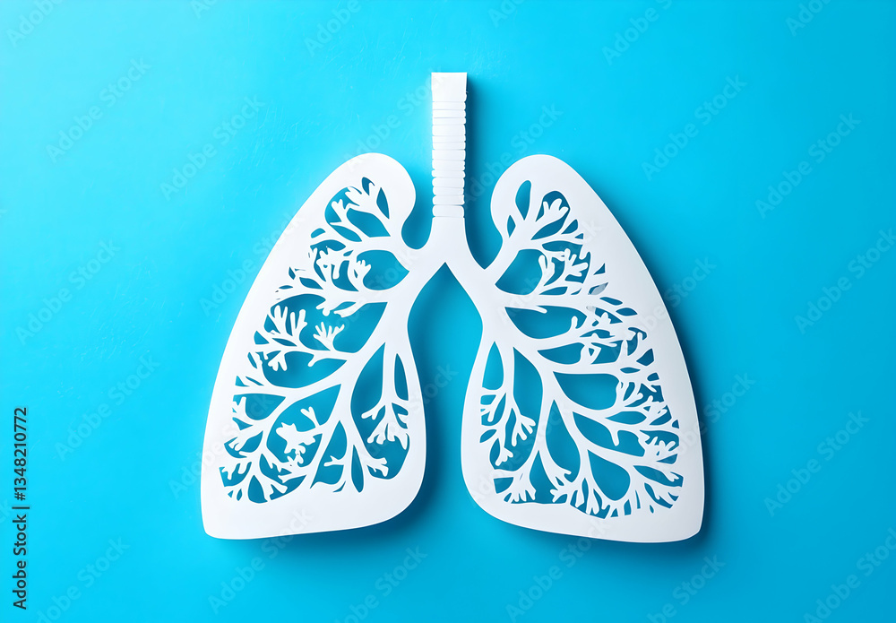 Lungs Cutout On Bright Background With Intricate Vein Structure And Texture Elements for Study And Educational Purposes With A Smooth Detail View Representing Anatomy Through An Lungs Cutout On Bright Background With Intricate Vein Structure And Texture Elements for Study And Educational Purposes With A Smooth Detail View Representing Anatomy Through An