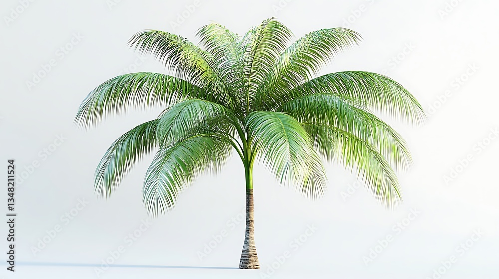 Obraz premium Lush green palm tree botanical garden digital art bright background