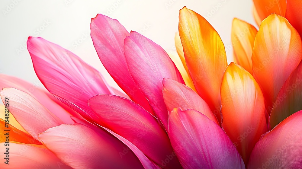Fototapeta premium Vibrant flower petals nature close-up photography bright colors macro