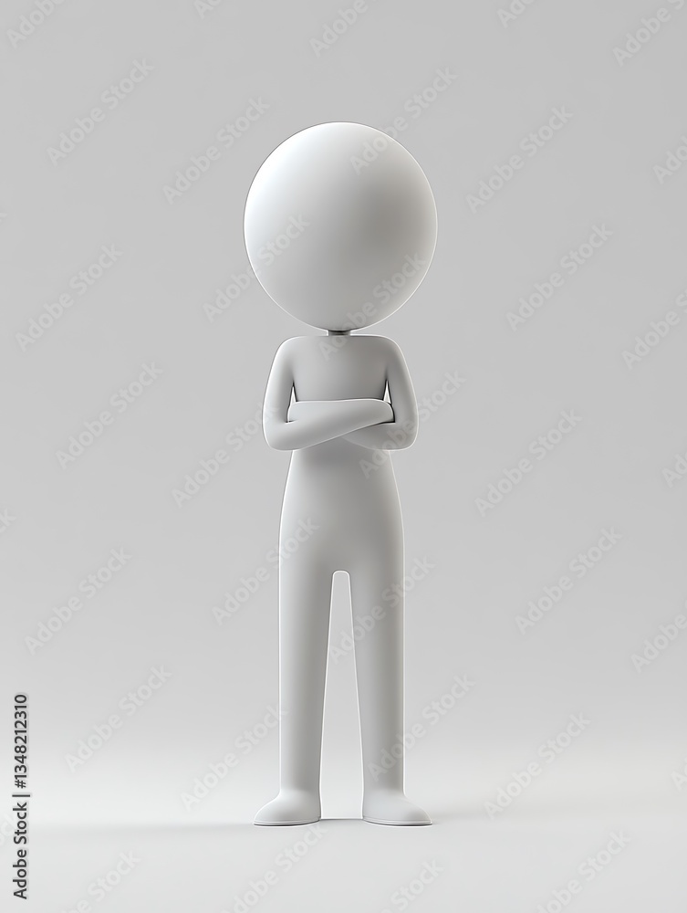 Creative character pose minimalist studio 3d model neutral background Creative character pose minimalist studio 3d model neutral background