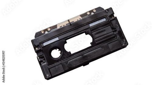 Mini dv cassette showing magnetic tape with transparent background